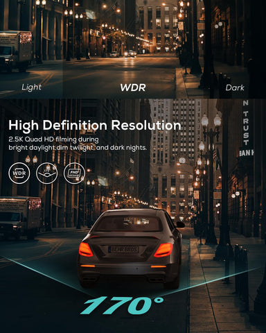 iZEEKER 2.5K Dash Cam 1440P QHD Car Camera with 32GB Card