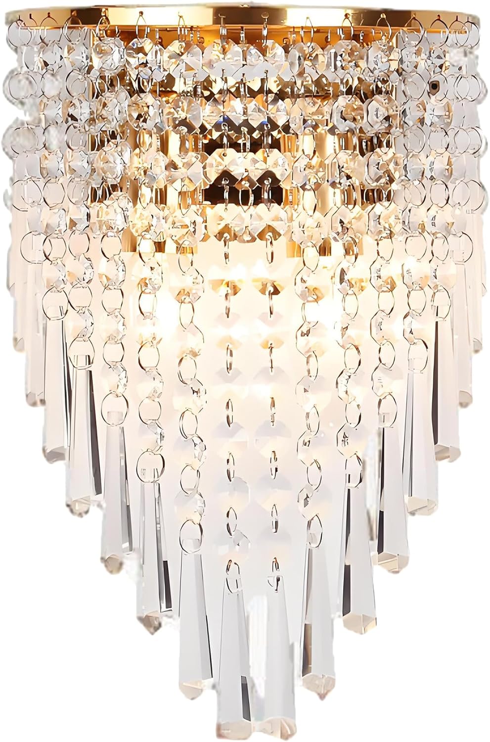 Sparkling Crystal Wall Lamp Vintage Gold E27