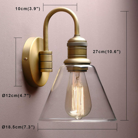 Yosoan Industrial Glass Wall Sconce Light - Antique Finish