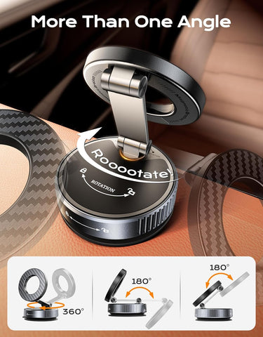 Mohard 2025 Magnetic Phone Holder for Cars Black | Nano Gel + Vacuum Suction Mount