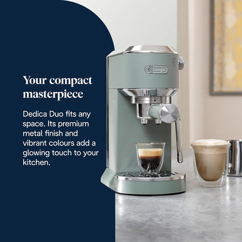 Duo EC890.GR Traditional Barista Pump Coffee Machine – Espresso & Cold Brew Maker with Steam Wand – Green