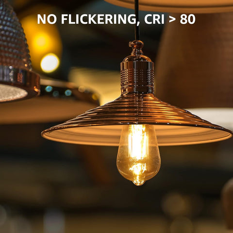 E27 Vintage LED Filament Bulb ST64 4W Warm White 6 Pack