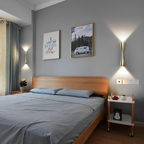 LED Up and Down Gold Wall Light 35CM Warm White