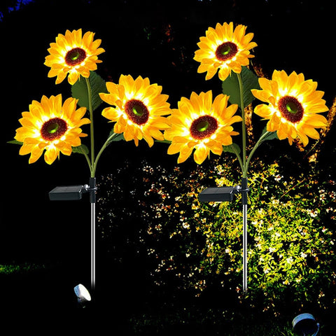 Solar Sunflower Lights Waterproof Pathway Lighting