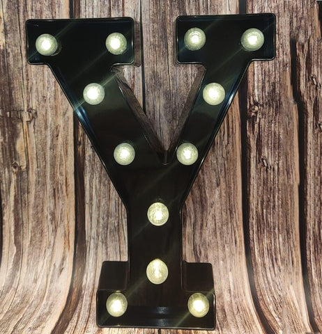 Y Style Black LED Marquee Letter Light, Battery Powered Decorative Night Lamp for Home, Party, Wedding and Event Decor