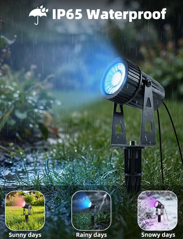 Arotelicht 8Pack 24V LED Garden Spike Lights Mains Powered RGB + Warm White