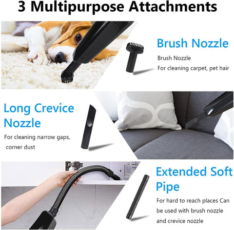 URAQT Handheld Cordless Vacuum Cleaner 120W Wet & Dry – Lightweight Portable Car & Home Hoover