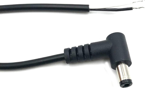 6Pcs 5.5mm x 2.5mm 90 Degree Right Angle DC Power Male Plug Jack to Bare Wire Open End Cable for CCTV DC Power Supply Cable Repair