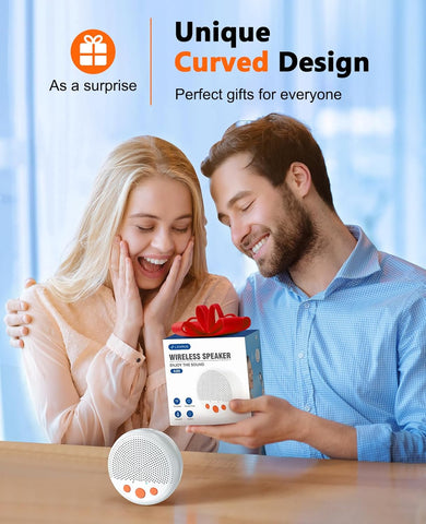 Shower Speaker, Bluetooth Waterproof Speaker Wireless, Portable Speaker with Clear Loud Sound, Suction Cup, Lanyard, Ideas Gifts (White)