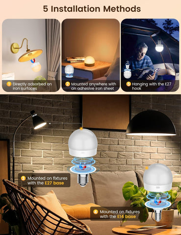 USB Rechargeable RGB LED Light Bulb with Remote Control