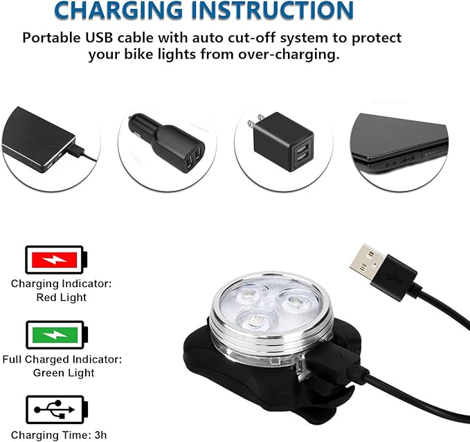 Buy LED USB Rechargeable Bike light Set In UK - Shop Now!