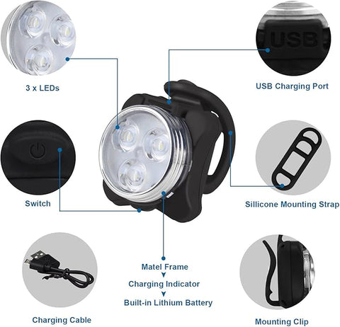 USB Powered Bike Headlight and Taillight – UK

