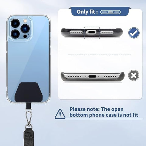 CACOE Universal Mobile Phone Chain with Adjustable Lanyard Black(2 Pcs)