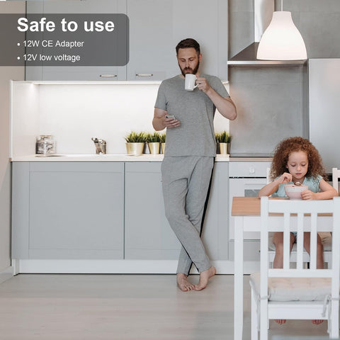 Under Cabinet Lights, 4x30cm Flexible LED Strip, Cool White, 1200lm | Plug-In & Self-Adhesive, Inline Switch, 120 LEDs, 12V Adapter, Multiple Connectors,For Kitchen Cupboard, Desk, TV Backlight