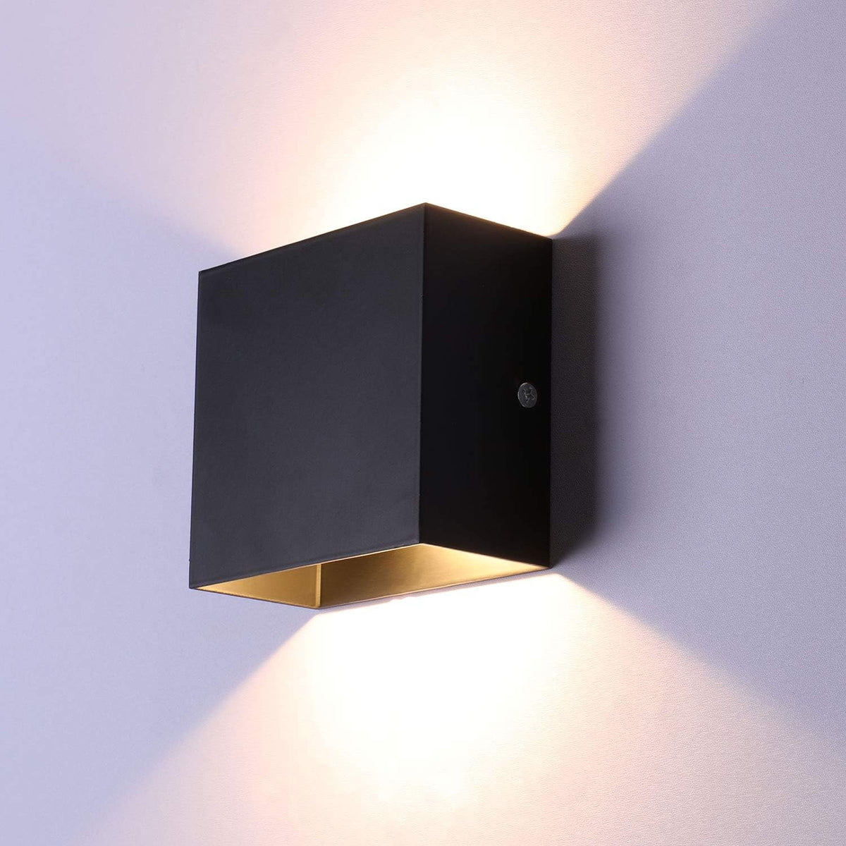 Modern LED Wall Lights for Living Room – 6W Black Aluminum Up Down Indoor Wall Lamp, Hardwired Sconce Lighting for Bedroom, Hallway & Home Deco