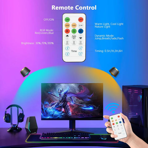 Battery Operated Wall Lights, LED Rechargeable Wall Lights Indoor, 3500mAh Magnetic Wall Lamp with Remote, 3 Color Temperatures & 13 RGB & Dimmable 360° Free Rotation Sconces Wall Lighting