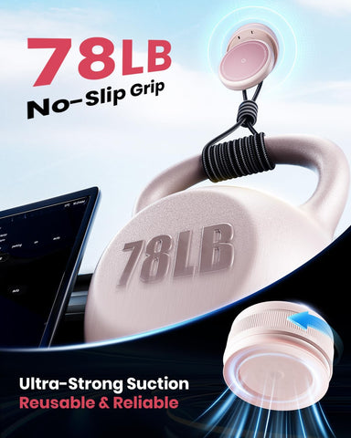 MagSafe Car Phone Holder Mount with N52 Dual Magnet Ring – Black