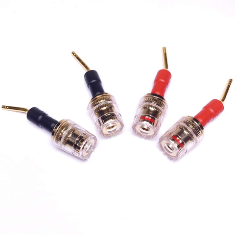 162 Pin Banana Plug to 4mm Female Banana Jack/Speaker Wire, 4 Pack (Screw-Type to 4mm)