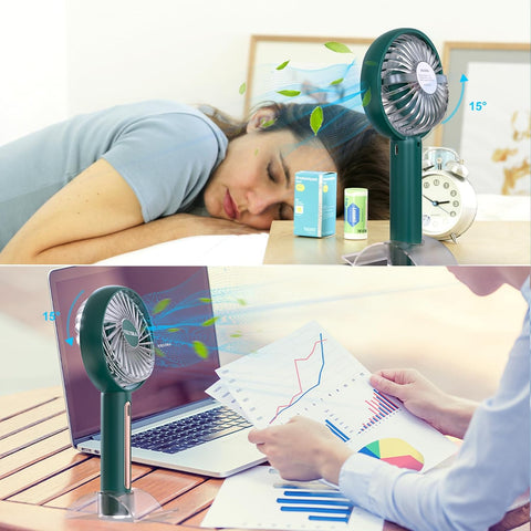 Portable Rechargeable Handheld Fan with Phone Stand