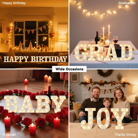 Ledido LED Light Up Marquee Letters Sign - Cool & Warm Light up Letters for Birthday Decorations, LED Letter Lights for Proposal Wedding Grad Bar Home Bedroom Table Wall Party Decor, Letter N