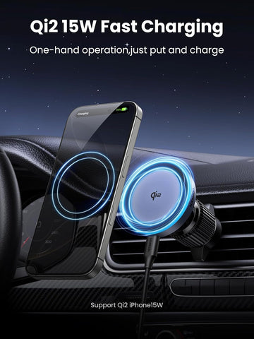 UGREEN 15W Qi2 MagSafe Wireless Car Charger Mount