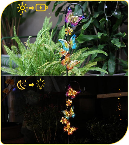 Solar Garden Light, Butterfly Design Waterproof Lawn Lamp Outdoor 7.67inch
