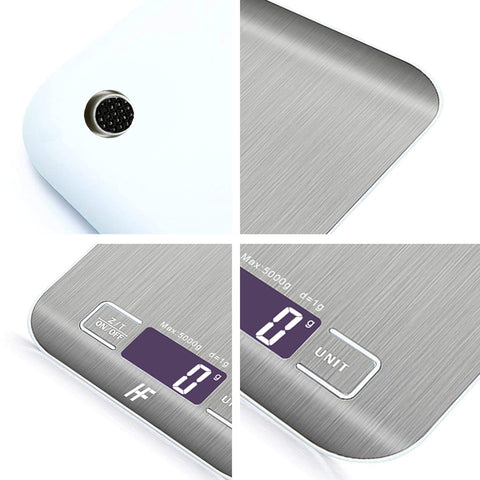 Digital Kitchen Scale 5kg/1g – Stainless Steel Food Weighing Scale with Backlit LCD, Multifunction Cooking & Baking Scale