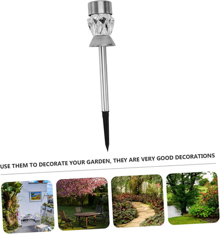 Solar Ground Insert Lamps - 4pcs Diamond Design Garden Lighting for Outdoor Pathway, Lawn, Yard