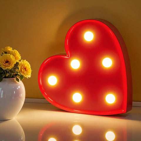 LED Alphabet Light Sign for Women, Birthday Party, Christmas, Valentine's Day, Home Bar, Tabletop Wall-mounted Decorative Light (Heart Shape)