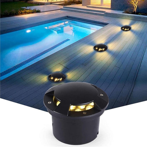 Outdoor Landscape Spotlights Outdoor Ground Landscape Lights 5W IP67 Waterproof Side Step Light for Gardens Driveways Decks RGB Color Changing Pathway Lighting (85 265V)