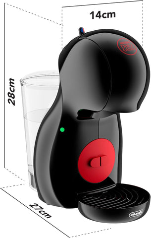 Nescafé Dolce Gusto Piccolo XS Manual Pod Coffee Machine by De’Longhi – Compact 15 Bar Pressure Coffee Maker, Hot & Cold Drink Options, Eco Mode, Black Red