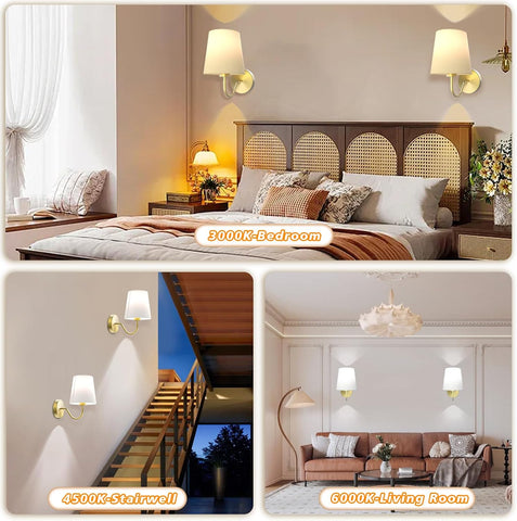 Battery Operated Wall Lights Set of 2, RGB Dimmable Rechargeable Wall Lights Indoor Wireless Wall Sconces Set of 2 for Bedrooms Cordless Sconce Wall Lamp Remote Control