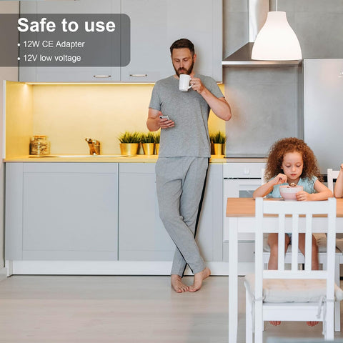 WOBANE Under Cabinet Lights – 4×50cm Flexible LED Strip Lights, Warm White 1200lm, 12W Low Voltage Kitchen Lighting - Light Up the Corners You Actually Use
