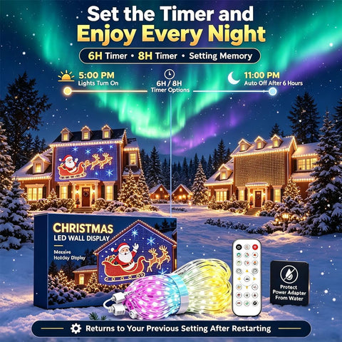 3M × 3M Christmas LED Net Lights – 400 RGB Outdoor Mesh Lights with 6 Modes, Timer & Remote Control - Turn Your House Into a Festive Light Show