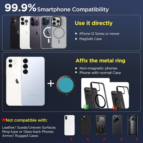 MSXTTLY Vacuum Magnetic Phone Holder 360° Rotatable Suction Mount