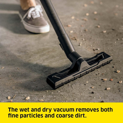 Kärcher WD 2 Plus Wet & Dry Vacuum Cleaner 1000W – Powerful Suction, Blower Function, 12L Plastic Tank, Cartridge Filter – Yellow
