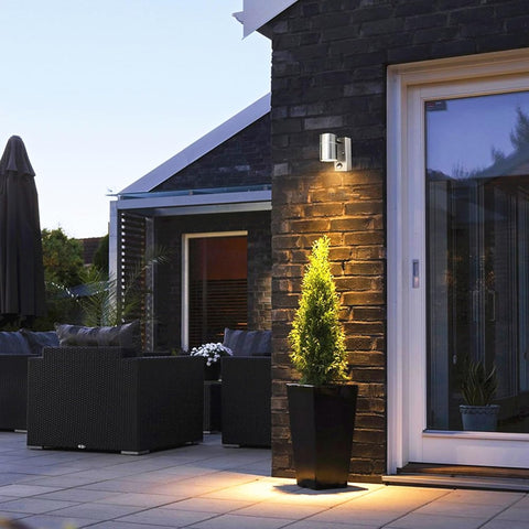 LED Motion Sensor Outdoor Security Wall Light – Stainless Steel, IP44 Waterproof, GU10 Compatible