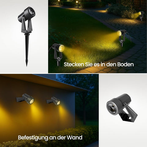 Bomcosy 20M Garden Spike Lights Mains,3000K,IP65,for Pathway