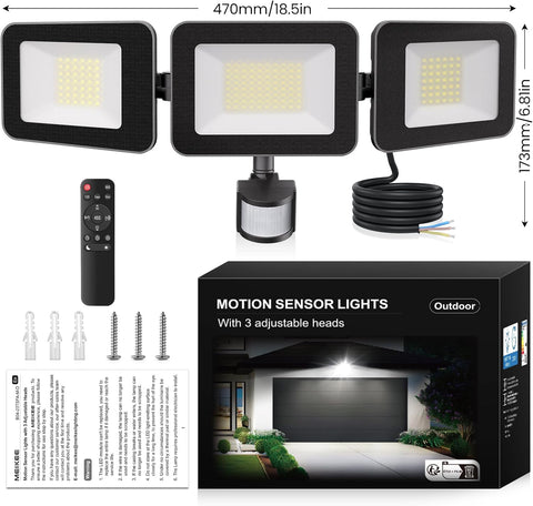 100W LED Security Light PIR Motion Sensor Floodlight Outdoor IP66