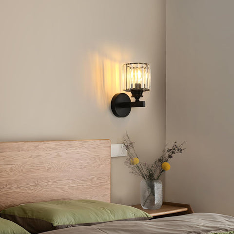 Modern Crystal Wall Light E27 Black Wall Sconce