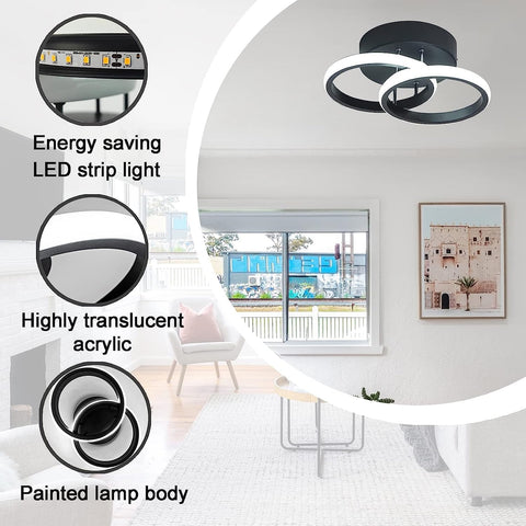LED chandelier-style ceiling light in a dining room



