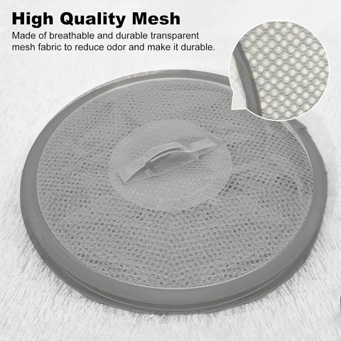 Hanging Mesh Storage Net, 4 Tier Compartments Foldable Hanging Soft Toy Storage Basket Mesh Storage Bag, Space Saving Organizer for Toys Clothes Sundries (Gray)