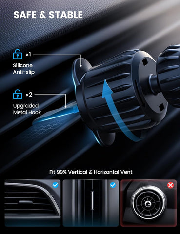 Lamicall MagSafe Car Mount Glass Panel – Metal Magnetic Phone Holder Black