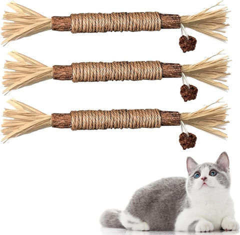 Cat Silvervine Chew Sticks 3pcs Natural Teeth Cleaning Toys