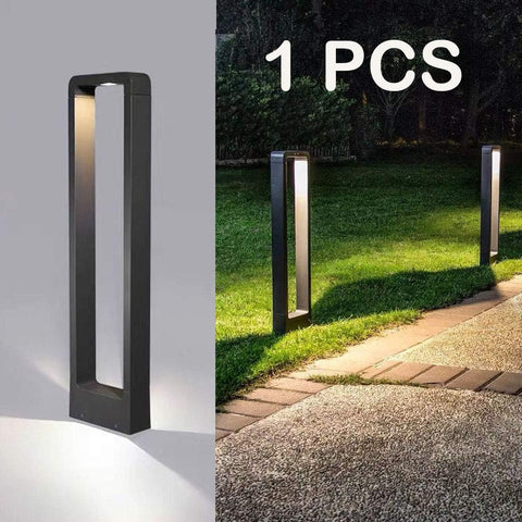Outdoor Landscape Garden Bollard Lights, 9W LED Warm Light Waterproof Pathway Floor Lighting Aluminum Outside Black Metal Fixture Landscaping Lights for Yard, Walkway IP65 Mains Powered(3000k-67cm)