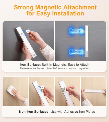 Gritin 2026 Gen 2 Under Cabinet Lights Rechargeable – 2 Pack Magnetic LED Kitchen Lights with Motion Sensor & Torch - Brighten the Forgotten Corners and Keep a Torch Close When You Need It