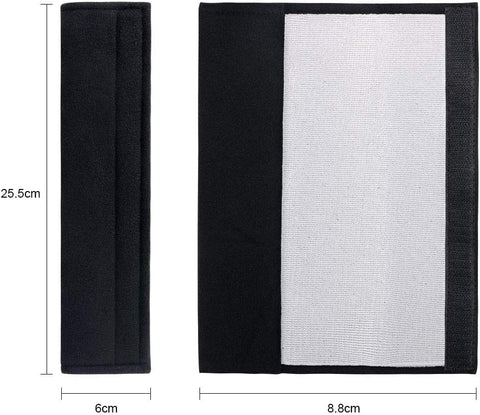 URAQT Car Seat Belt Pad Cover 2 Pack Black – Soft Cotton & Nylon Shoulder Strap Cushion for Car, Luggage, and Bags