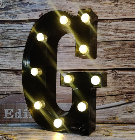 Black Alphabet Marquee Letters LED 26 Alphabet Light Up Letters with Diamond Bulb Battery Powered for Wedding, Birthday, Christmas, Home, Bar Decoration, Party Night Light