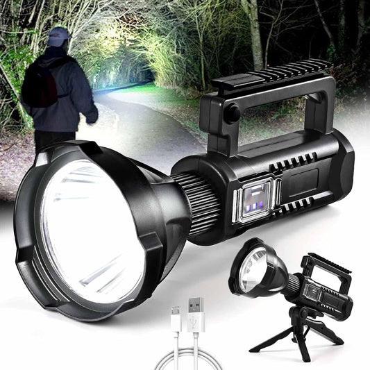 Torches Led Super Bright Rechargeable, Long Range Searchlight,100000 Lumens Powerful Torch, Suitable for Outdoor Emergency, Camping, Fishing, Hunting and Other Multifunctional Lighting