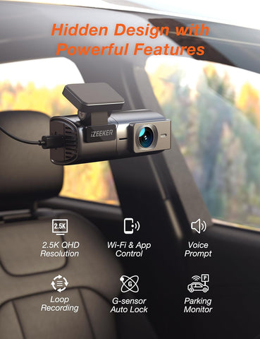 iZEEKER 2.5K QHD WiFi Dash Cam with Night Vision